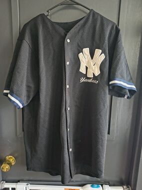 New York Black Mesh Baseball Jersey